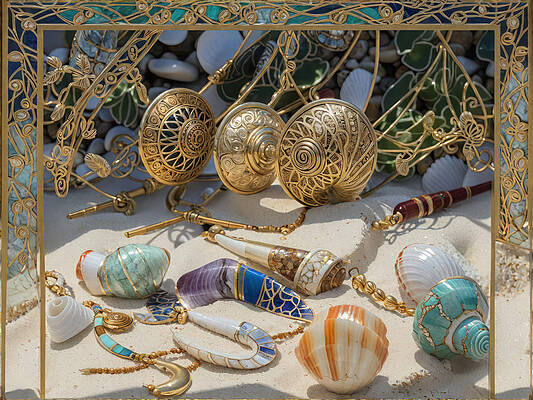 Intricate Wall Art featuring the digital art Alien Collectibles by Eris And AI