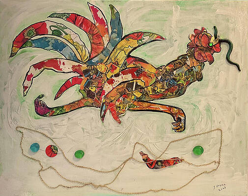 Colorful Wall Art featuring the mixed media All Mine by Susan Orosz