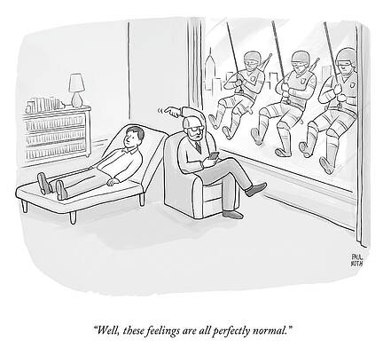 Tracks Wall Art featuring the drawing All Perfectly Normal by Paul Noth