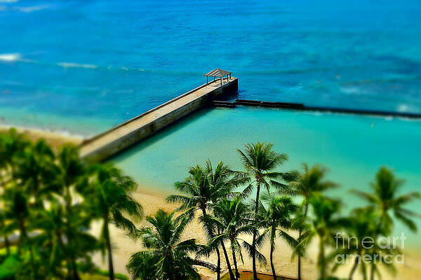 Wall Art featuring the photograph Aloha Morning- Waikiki Beach Pier by Debra Banks