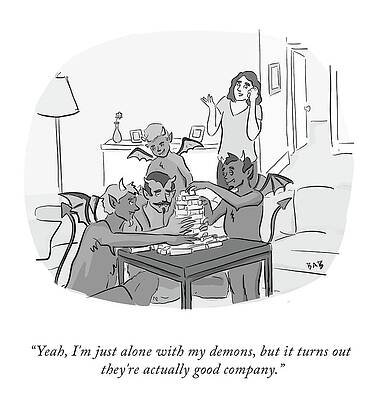 Demons Playing Jenga Drawing