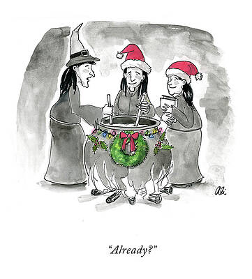 Halloween Wall Art featuring the drawing Already? by Ali Solomon