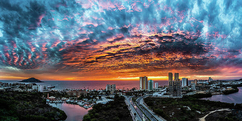 City Wall Art featuring the photograph Amazing Sunsets Mazatlan Mexico by Tommy Farnsworth