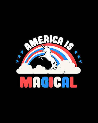 Happiness Wall Art featuring the digital art America Is Magical by Flippin Sweet Gear