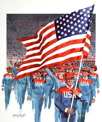 America Painting - America's Olympians by Tom McNeely