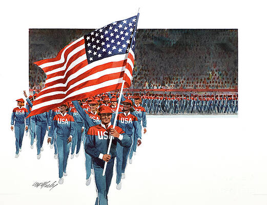 America Painting - America's Olympic Team by Tom McNeely