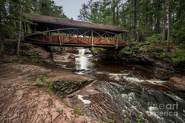 Landscape Photograph - Amnicon Falls Bridge by Mark Triplett