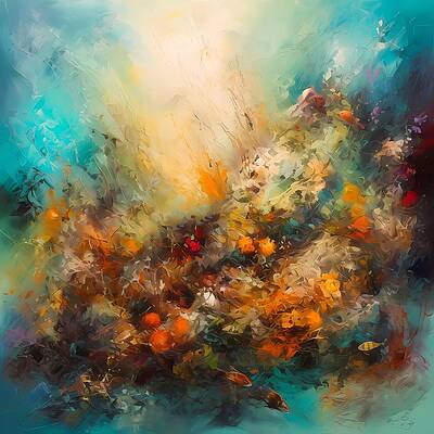 Abstract Wall Art featuring the digital art An Abstract Artwork With Textures That Suggest The Richness Of Nature No 2 by Andre Petrov