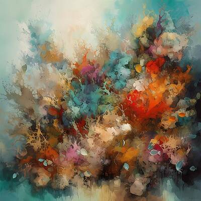 Abstract Wall Art featuring the digital art An Abstract Artwork With Textures That Suggest The Richness Of Nature No 3 by Andre Petrov