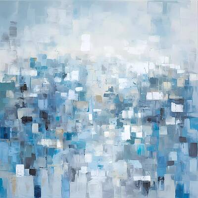 Abstract Wall Art featuring the digital art An Abstract Color Field Painting Depicting Winter's Chill No 2 by Andre Petrov