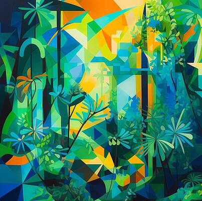 Abstract Wall Art featuring the digital art An Abstract Composition Of Geometric Forms That Mimic The Natural World by Andre Petrov