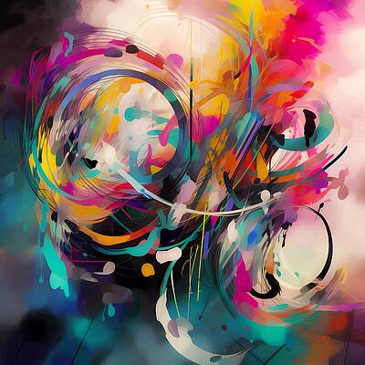 Dynamic Wall Art featuring the digital art An Abstract Depiction Of A Symphony With Colors Flowing No 1 by Andre Petrov