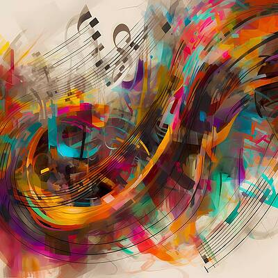 Abstract Wall Art featuring the digital art An Abstract Depiction Of A Symphony With Colors Flowing No 2 by Andre Petrov