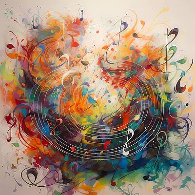 Abstract Wall Art featuring the digital art An Abstract Depiction Of A Symphony With Colors Flowing No 3 by Andre Petrov