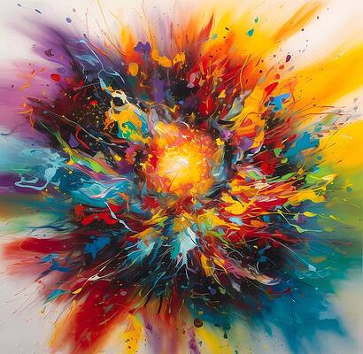 Abstract Wall Art featuring the digital art An Abstract Depiction Of Joy Characterized By Vibrant Colors by Andre Petrov
