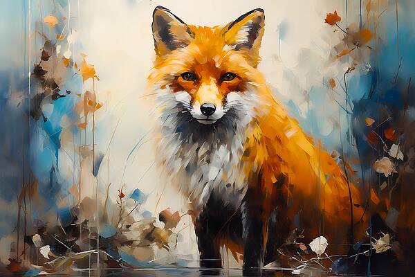 Abstract Wall Art featuring the digital art An Abstract Expressionist Interpretation  Curious Journey Of A Fox Through The Woods No 2 by Andre Petrov