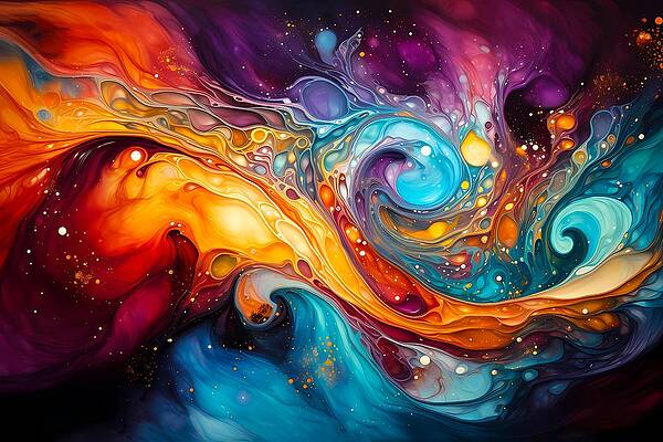 Abstract Wall Art featuring the digital art An Abstract Interpretation Of Cosmic Harmony No 1 by Andre Petrov