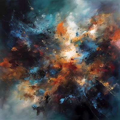 Abstract Wall Art featuring the digital art An Abstract Piece With Textures Reminiscent Of Cosmic Phenomena by Andre Petrov