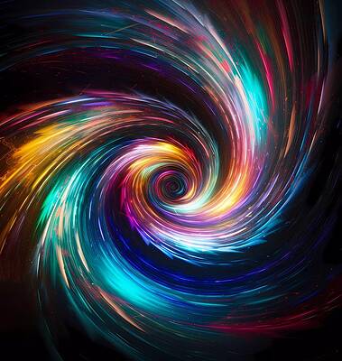 Abstract Wall Art featuring the digital art An Abstract Representation Of Space-time Warp Showing A Whirlwind Of Colors No 1 by Andre Petrov
