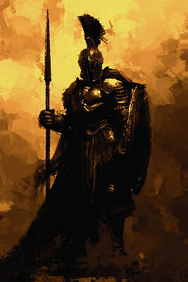 Dramatic Digital Art - An Ancient Knight by Gradify Creations