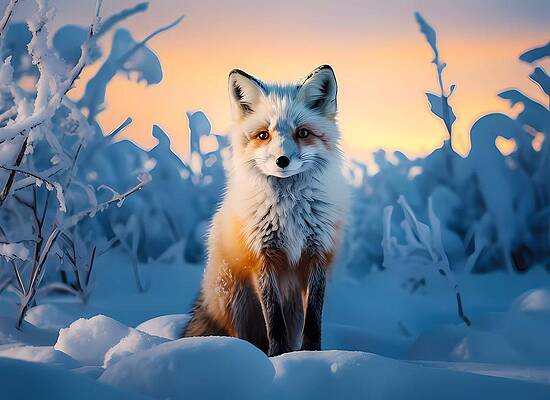 Wildlife Digital Art - An Art Nouveau Depiction Of A Curious Fox Exploring A Mystical Forest No 1 by Andre Petrov