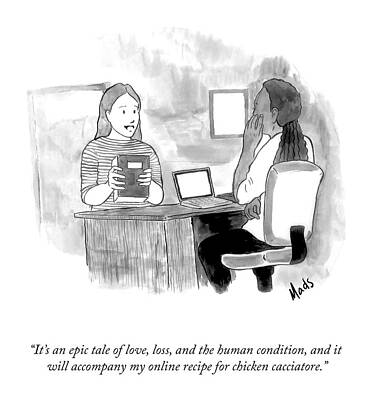 Recipe Drawing - An Epic Tale by Mads Horwath