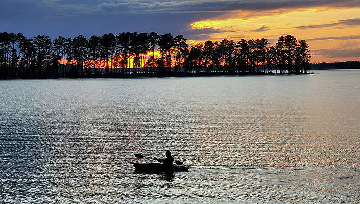 South Carolina Wall Art featuring the photograph An Evening Kayaker by Brian Hare