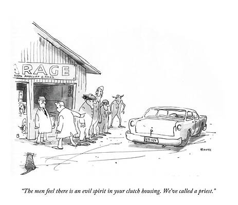 Drive Wall Art featuring the drawing An Evil Spirit In Your Clutch Housing by George Booth