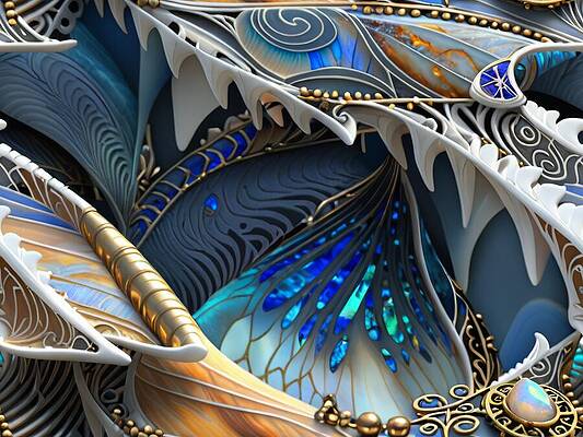 Intricate Wall Art featuring the digital art An Experiment In Autonomous Decorating By Nanobots by Eris And AI