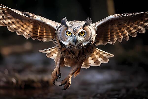 Wildlife Digital Art - An Owl In Flight by Andre Petrov
