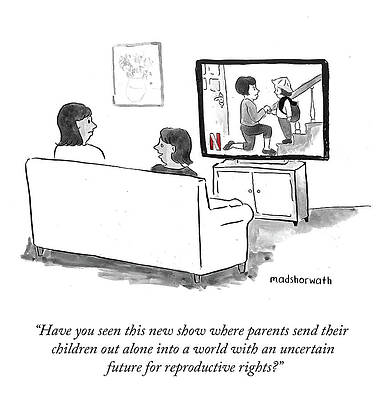 Alone Drawing - An Uncertain Future For Reproductive Rights by Mads Horwath