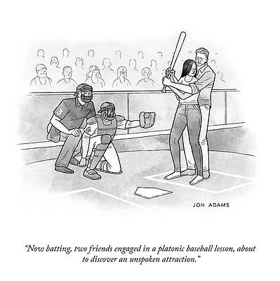 Bat Wall Art featuring the drawing An Unspoken Attraction by Jon Adams