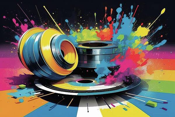 Wall Art featuring the digital art Analog Pulse Vibrant Vinyl - AM1207 by Don Northup