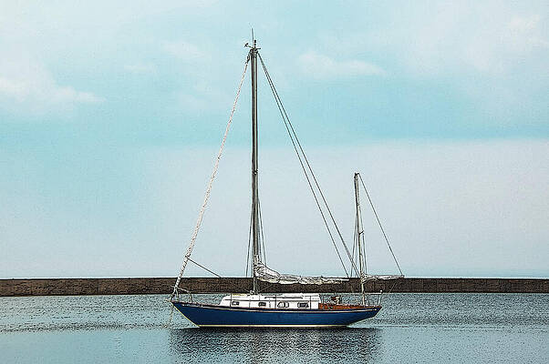 Michigan Photograph - Anchored Sailboat by Vi Ray