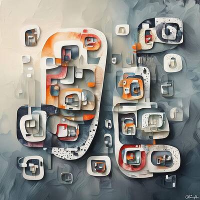 Geometric Abstraction in Soft Tones Wall Art