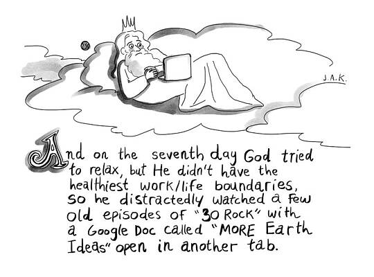 Relax Drawing - And On The Seventh Day by Jason Adam Katzenstein