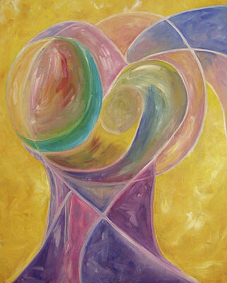 Spirit Wall Art featuring the painting Angel Of The Heart by Ellen Eschwege