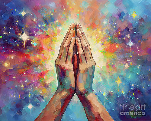 Vintage Wall Art featuring the ai art Angel Prayers by Macro Abundance