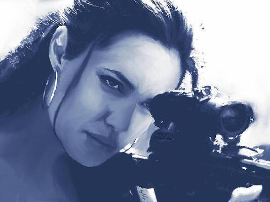Woman Digital Art - Angelina Jolie's Target by Gradify Creations