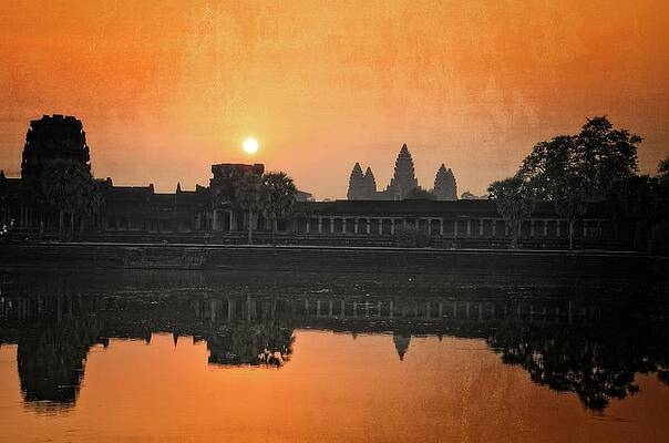 Travel Wall Art featuring the digital art Angkor Wat Sunrise by Ed Wilkerson