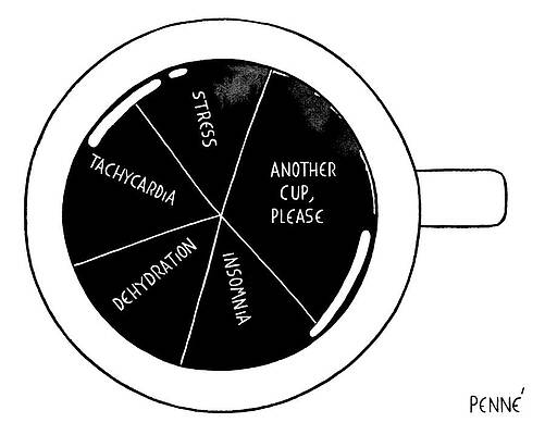 Chart Wall Art featuring the drawing Another Cup, Please by Jorge Penne