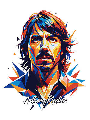 Vibrant Wall Art featuring the digital art Anthony Kiedies #1 In WPAP Pop Art by Vector Artnesia