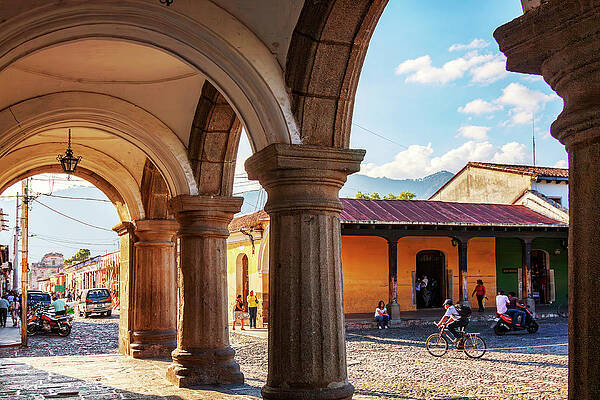 Wall Art featuring the photograph Antigua Guatemala Central Plaza by Tatiana Travelways
