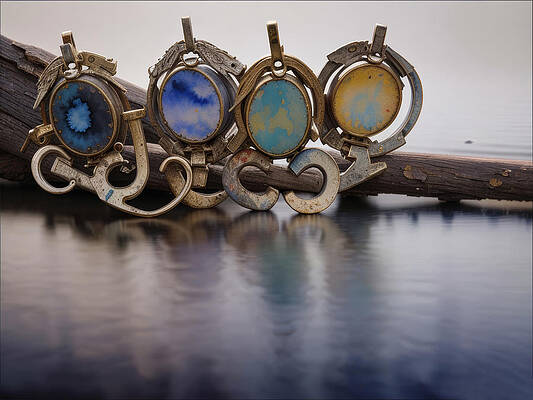 Reflection Digital Art - Antique Keypad Lock by Eris And AI