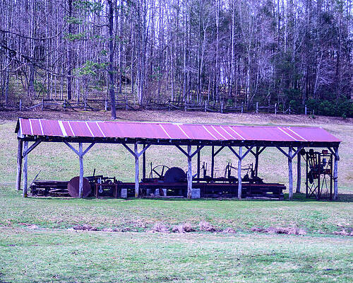 Wall Art featuring the photograph Antique Lumber Mill In A Field by Flees Photos