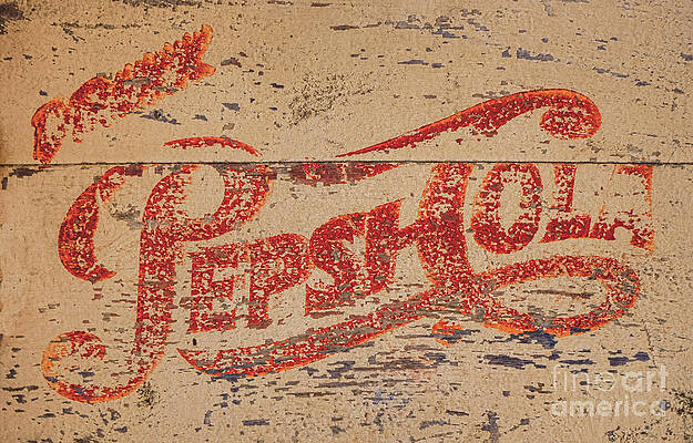 Wall Art featuring the photograph Antique Pepsi Cola Sign by Olivier Le Queinec