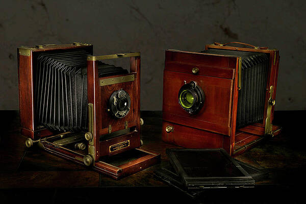 Wall Art featuring the photograph Antique View Cameras Lightpainting by Steve Templeton