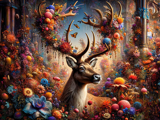 Digital Art - Antlers Of Avalon by Bill and Linda Tiepelman