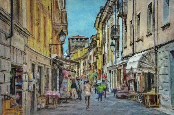 Mountain Wall Art featuring the painting Aosta Street Scene by Jeffrey Kolker