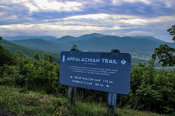 Wall Art featuring the photograph Appalachian Trail Sign by Deb Beausoleil